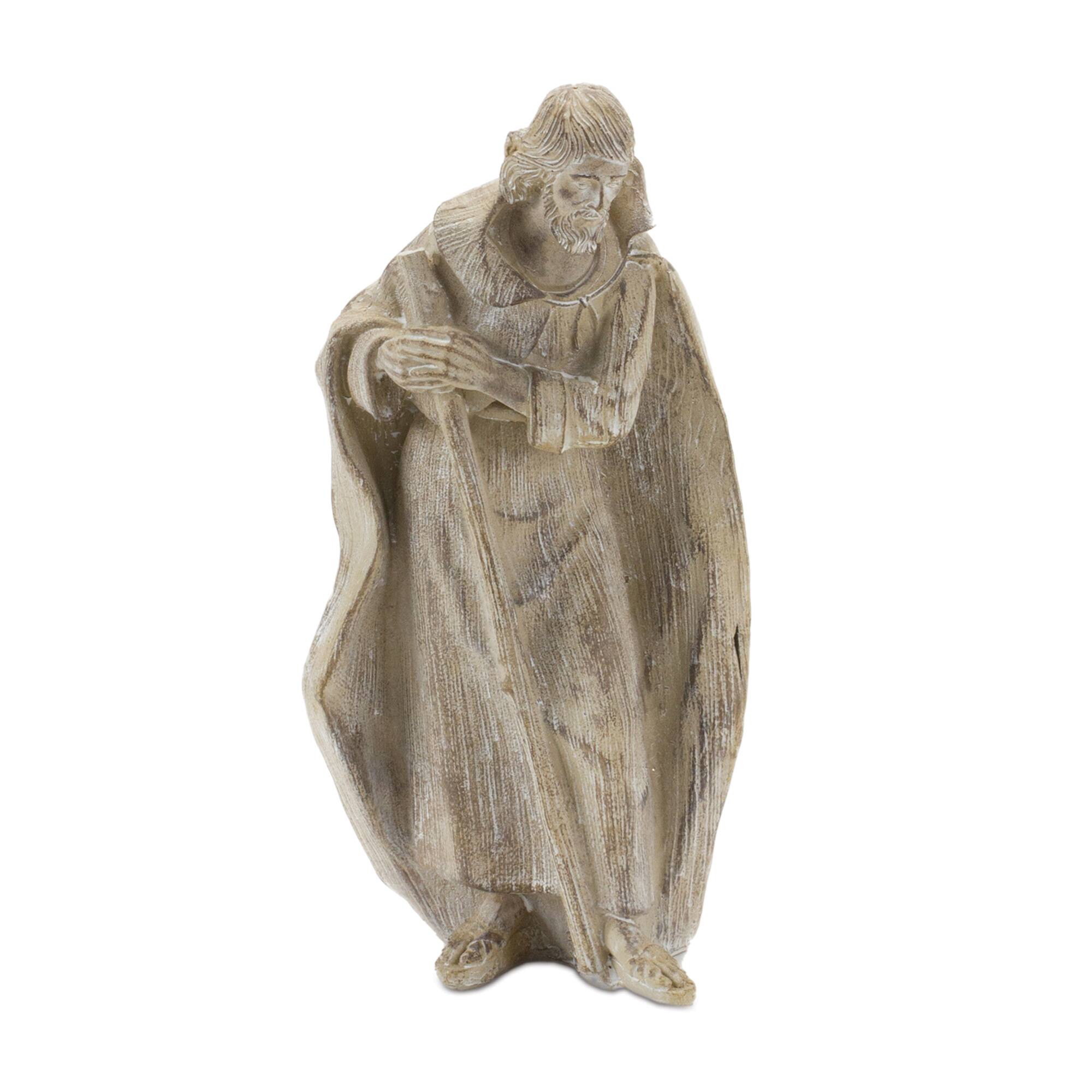 Whitewashed Holy Family Nativity Figurines Set